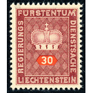 Crown with numeral  - Liechtenstein 1950 - 30 Rappen