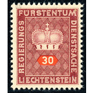 Crown with numeral  - Liechtenstein 1950 - 30 Rappen