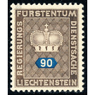 Crown with numeral  - Liechtenstein 1950 - 90 Rappen