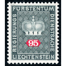 Crown with numeral  - Liechtenstein 1969 - 95 Rappen