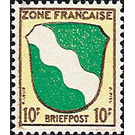 Definitive series: Coat of arms of the countries of the French zone and German poets  - Germany / Western occupation zones / General 1945 - 10 Pfennig