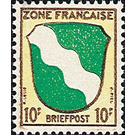 Definitive series: Coat of arms of the countries of the French zone and German poets  - Germany / Western occupation zones / General 1945 - 10 Pfennig