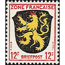 Definitive series: Coat of arms of the countries of the French zone and German poets  - Germany / Western occupation zones / General 1945 - 12 Pfennig