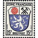 Definitive series: Coat of arms of the countries of the French zone and German poets  - Germany / Western occupation zones / General 1946 - 15 Pfennig