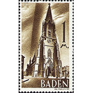 Definitive series: Personalities and views from Baden (I)  - Germany / Western occupation zones / Baden 1947 - 1 Reichsmark