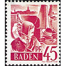 Definitive series: Personalities and views from Baden (I)  - Germany / Western occupation zones / Baden 1947 - 45 Reichspfennig