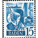 Definitive series: personalities and views from Baden (II)  - Germany / Western occupation zones / Baden 1948 - 15 Pfennig