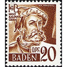 Definitive series: personalities and views from Baden (II)  - Germany / Western occupation zones / Baden 1948 - 20 Pfennig