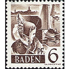 Definitive series: personalities and views from Baden (II)  - Germany / Western occupation zones / Baden 1948 - 6 Pfennig