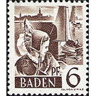 Definitive series: personalities and views from Baden (II)  - Germany / Western occupation zones / Baden 1948 - 6 Pfennig