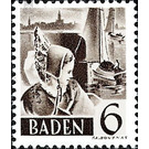 Definitive series: personalities and views from Baden (III)  - Germany / Western occupation zones / Baden 1948 - 6 Pfennig