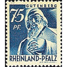 Definitive series: Personalities and views from Rhineland-Palatinate  - Germany / Western occupation zones / Rheinland-Pfalz 1947 - 75 Pfennig