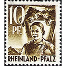 Definitive series: Personalities and views from Rhineland-Palatinate  - Germany / Western occupation zones / Rheinland-Pfalz 1948 - 10 Pfennig