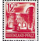 Definitive series: Personalities and views from Rhineland-Palatinate  - Germany / Western occupation zones / Rheinland-Pfalz 1948 - 12 Pfennig