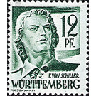 Definitive series: Personalities and views from Württemberg-Hohenzollern  - Germany / Western occupation zones / Württemberg-Hohenzollern 1947 - 12 Pfennig