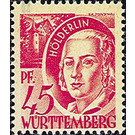 Definitive series: Personalities and views from Württemberg-Hohenzollern  - Germany / Western occupation zones / Württemberg-Hohenzollern 1947 - 45 Pfennig