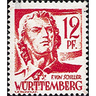 Definitive series: Personalities and views from Württemberg-Hohenzollern  - Germany / Western occupation zones / Württemberg-Hohenzollern 1948 - 12 Pfennig