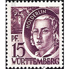 Definitive series: Personalities and views from Württemberg-Hohenzollern  - Germany / Western occupation zones / Württemberg-Hohenzollern 1948 - 15 Pfennig