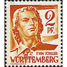 Definitive series: Personalities and views from Württemberg-Hohenzollern  - Germany / Western occupation zones / Württemberg-Hohenzollern 1948 - 2 Pfennig