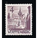 Definitive series: Personalities and views from Württemberg-Hohenzollern  - Germany / Western occupation zones / Württemberg-Hohenzollern 1948 - 4 Pfennig
