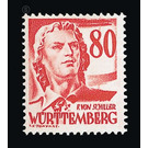 Definitive series: Personalities and views from Württemberg-Hohenzollern  - Germany / Western occupation zones / Württemberg-Hohenzollern 1949 - 80 Pfennig