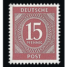 Definitive stamp series Allied cast - joint edition  - Germany / Western occupation zones / American zone 1946 - 15 Pfennig