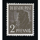 Definitive stamp series Allied cast - joint edition  - Germany / Western occupation zones / American zone 1947 - 2 Pfennig