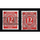 Definitive stamp series Allied cast - joint edition  - Germany / Western occupation zones / American zone 1948 - 12 Pfennig