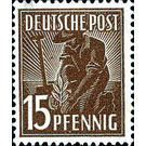 Definitive stamp series Allied cast - joint edition  - Germany / Western occupation zones / American zone 1948 - 15 Pfennig