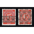 Definitive stamp series Allied cast - joint edition  - Germany / Western occupation zones / American zone 1948 - 45 Pfennig