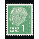 Definitive stamp series Federal President Heuss  - Germany / Saarland 1957 - 1 franc