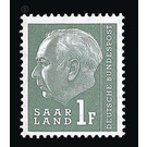 Definitive stamp series Federal President Heuss  - Germany / Saarland 1957 - 1 franc