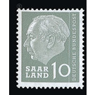 Definitive stamp series Federal President Heuss  - Germany / Saarland 1957 - 10 franc