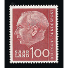 Definitive stamp series Federal President Heuss  - Germany / Saarland 1957 - 100 franc
