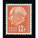 Definitive stamp series Federal President Heuss  - Germany / Saarland 1957 - 12 franc