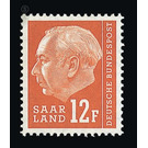 Definitive stamp series Federal President Heuss  - Germany / Saarland 1957 - 12 franc
