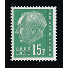 Definitive stamp series Federal President Heuss  - Germany / Saarland 1957 - 15 Franc