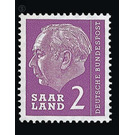 Definitive stamp series Federal President Heuss  - Germany / Saarland 1957 - 2 franc