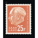 Definitive stamp series Federal President Heuss  - Germany / Saarland 1957 - 25 Franc