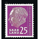 Definitive stamp series Federal President Heuss  - Germany / Saarland 1957 - 2500 Pfennig