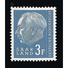Definitive stamp series Federal President Heuss  - Germany / Saarland 1957 - 3 franc