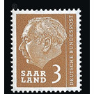 Definitive stamp series Federal President Heuss  - Germany / Saarland 1957 - 3 franc