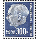 Definitive stamp series Federal President Heuss  - Germany / Saarland 1957 - 30,000 Pfennig