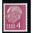 Definitive stamp series Federal President Heuss  - Germany / Saarland 1957 - 4 franc