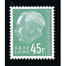 Definitive stamp series Federal President Heuss  - Germany / Saarland 1957 - 45 Franc