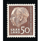 Definitive stamp series Federal President Heuss  - Germany / Saarland 1957 - 50 franc