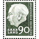 Definitive stamp series Federal President Heuss  - Germany / Saarland 1957 - 90 Franc