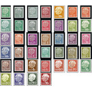 Definitive stamp series Federal President Heuss - Germany / Saarland Series