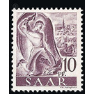 Definitive stamp series Saar - Germany / Saarland 1947 - 10 Pfennig