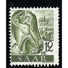 Definitive stamp series Saar - Germany / Saarland 1947 - 12 Pfennig
